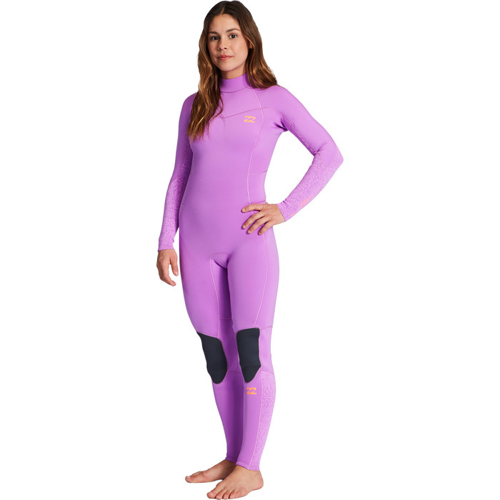 2023 Billabong Womens Synergy 3/2mm Back Zip Wetsuit ABJW100132 - Bright Orchid